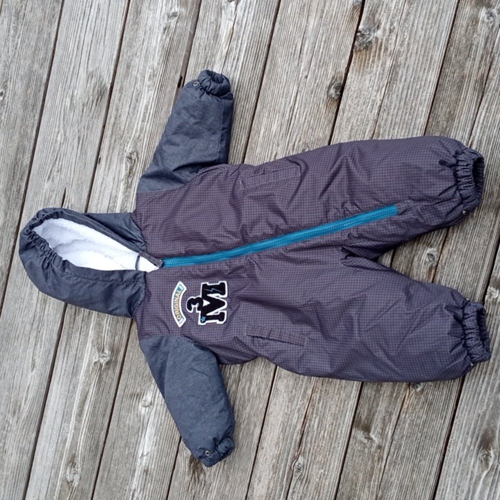 Charcoal Kids One Piece Snowsuit by Trous Moutons